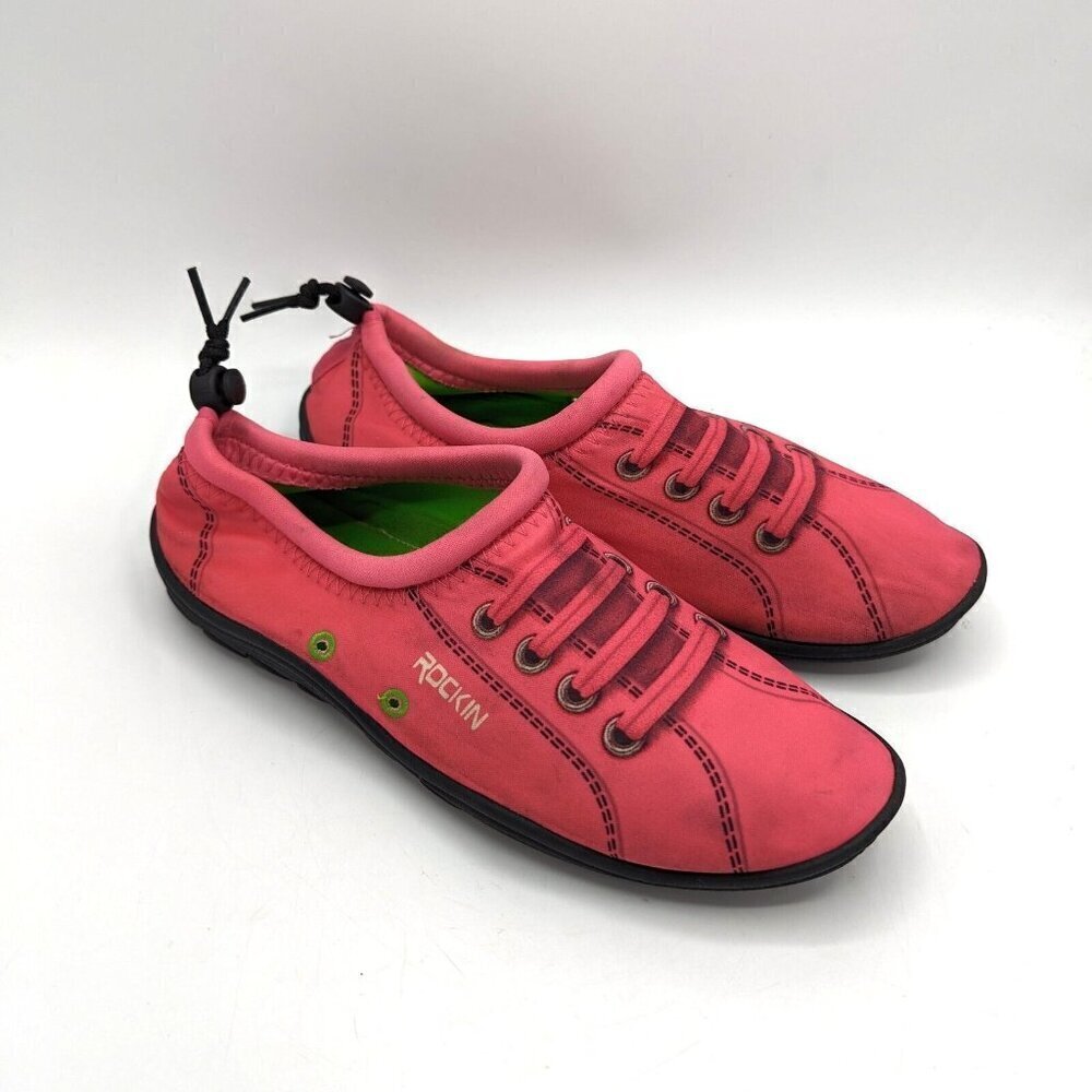 Rockin Aqua Sneaks Water Shoes Pink Boat Barbie Womens Size 11 Neoprene Beach